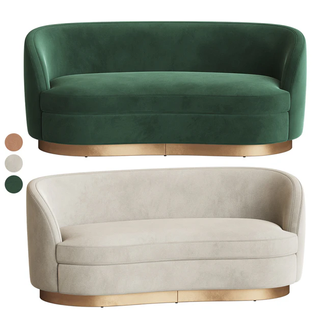 Tropez Velvet Petite Sofa — Скачать