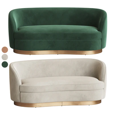 Tropez Velvet Petite Sofa — Вид 1
