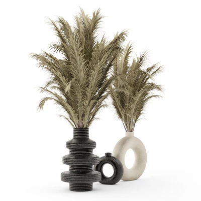 Collection Dry Bouquet Plants Pots - Set 1876 — Ver 4
