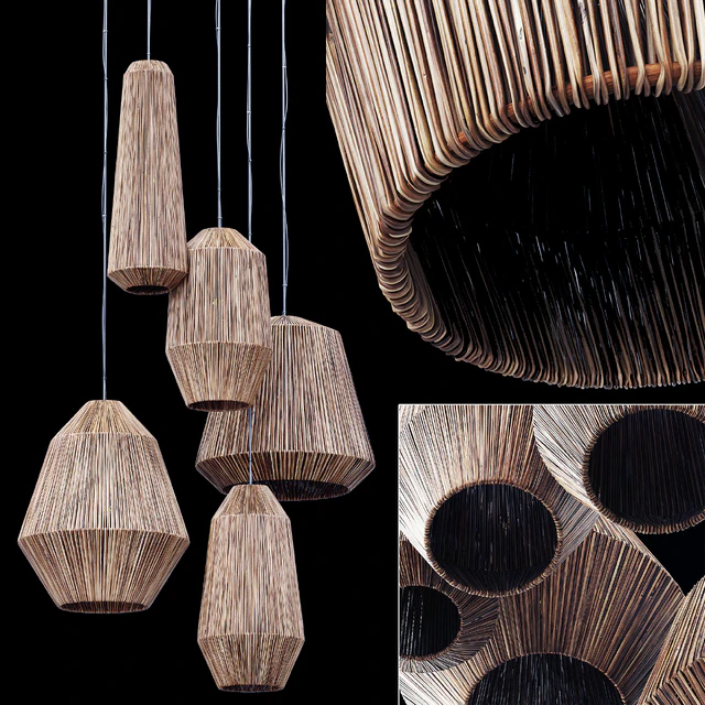 Lamp barrel big rattan n6 / Chandelier barrel wicker rattan No. 6 — Descargar