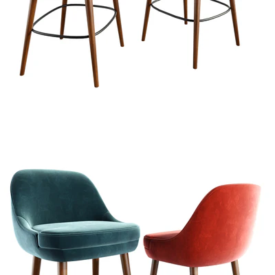 375 Walter Knoll Counter, Bar Stool — Ver 2