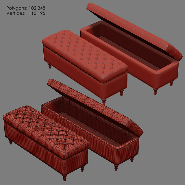 LORRAINE Tufted Storage Bench — Descargar