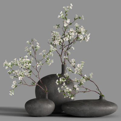 Cherry blossom branches in “Submarine” vases from 101cph — Ver 1