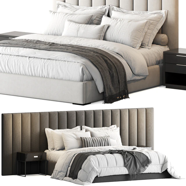 RH Modena Vertical Channel Panel Fabric Platform Bed — Скачать