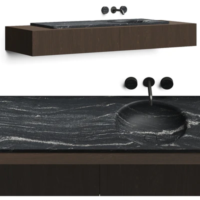 Boffi Floe Stone Encased Washbasin & Salvatori Spaghetti — Ver 1