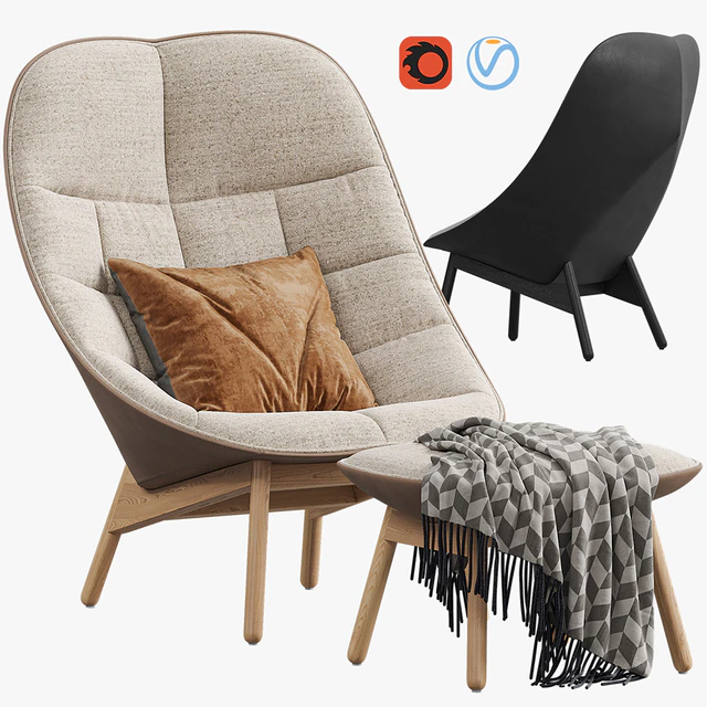 Armchair HAY Uchiwa Lounge Quilted — Descargar