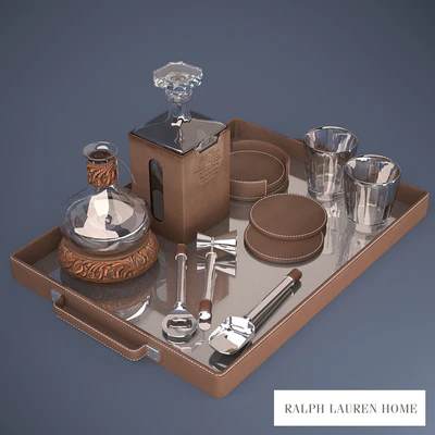 Поднос с бутылками и барными аксессуарами RALPH LAUREN — Скачать