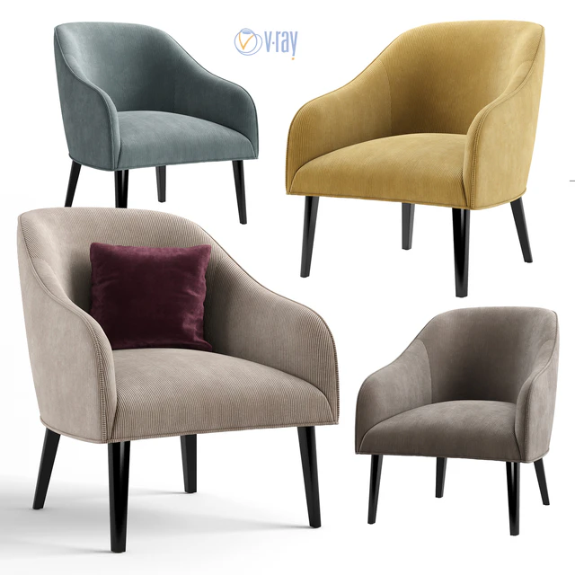 La Forma. LOBBY Bobly corduroy armchair. — Скачать