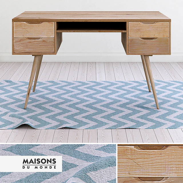 Desk Trocadero and rug Maisons du Monde — Скачать