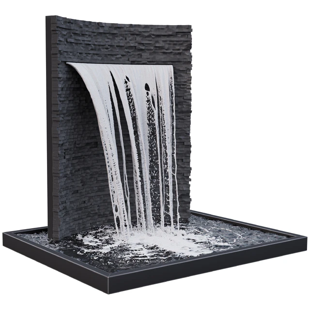 Waterfall fountains rock panel — Descargar