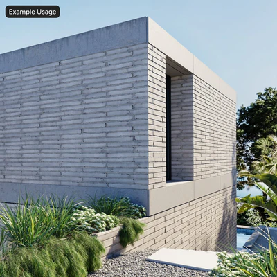 smooth thin running bond brick wall texture white — View 2