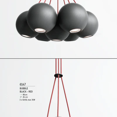 Cет из светильников NOWODVORSKI BUBBLE BLACK/RED — Вид 3