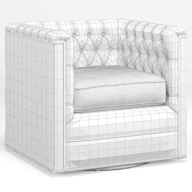 Thatcher Modern Classic Tufted Ivory Linen Swivel Armсhair — Скачать