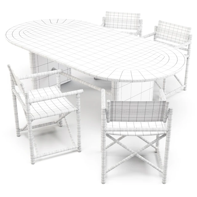 Dining Set: Crate and Barrel (Table Oli Oval and Chairs Director's) — Скачать