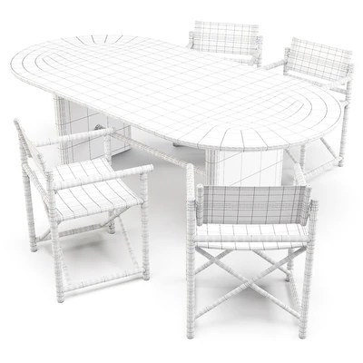 Dining Set: Crate and Barrel (Table Oli Oval and Chairs Director's) — Вид 3