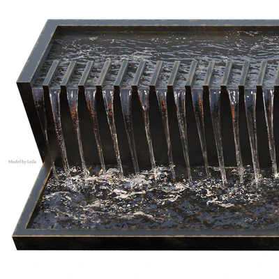 Waterfall fountains wide rock panel — Вид 2
