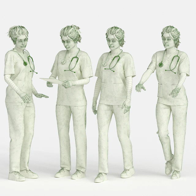 Nurse Woman in 04 Poses — Descargar