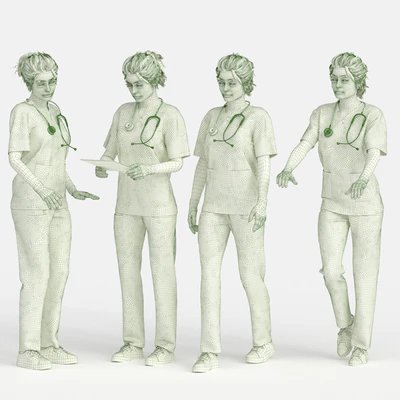 Nurse Woman in 04 Poses — Ver 3
