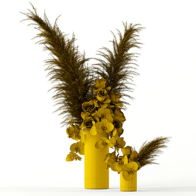 Pale roses and Co in brass vases — Ver 2