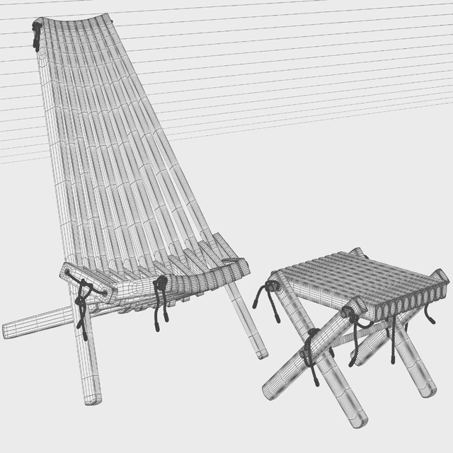 Ribbon Recliner and Ribbon Footstool by Brafab — Descargar