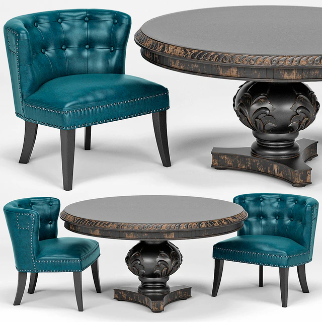 Lone Saphire Barrel Chair, San Telmo Dining Table — Скачать