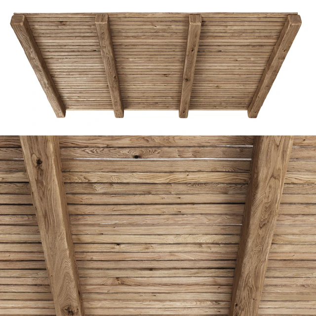 Wooden Ceiling V4 / Straight wooden ceiling — Descargar