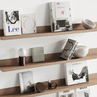 095 Decor on shelves 01 books and neutral 00 — Ver 5