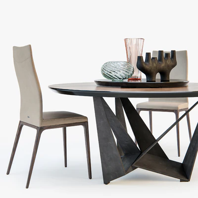 Sattelan Italia SKORPIO round table ARCADIA chair — Ver 2