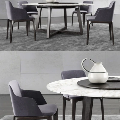 Poliform Concorde Table & Grace Chair 2 — Ver 3