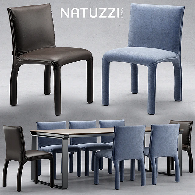 Стол и стулья natuzzi Hedi — Скачать