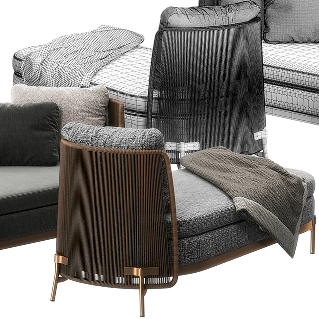 Tape Outdoor daybed by Minotti — Скачать