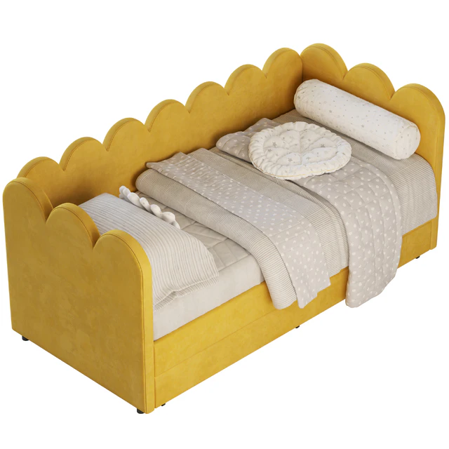 Children's bed Tabby 90 Velvet Yellow — Descargar