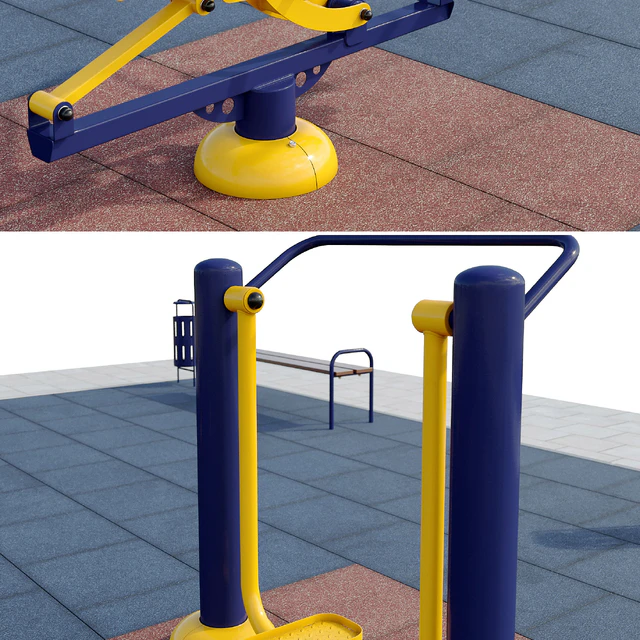 Sports ground with outdoor exercise trainers. Playground — Descargar