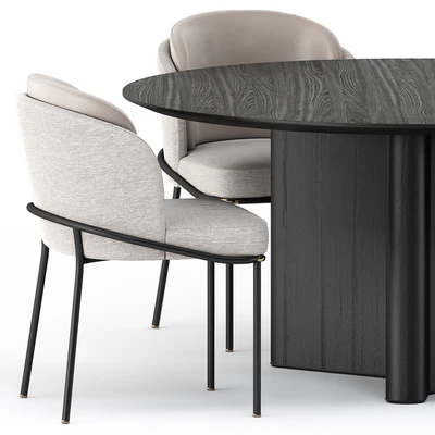 FIL NOIR chair and LOU Table by Minotti — Вид 5