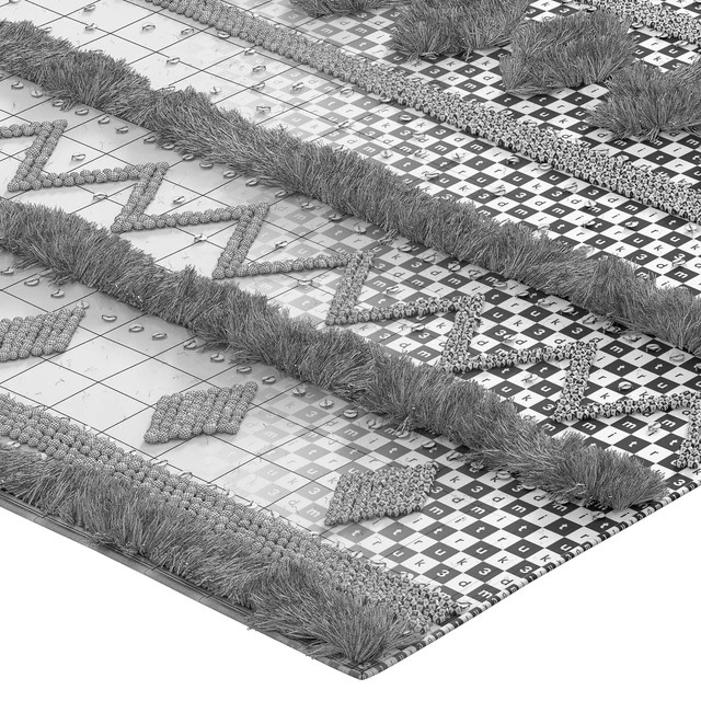 nuLOOM Black Wool Raised Geometric Shag Rug — Descargar