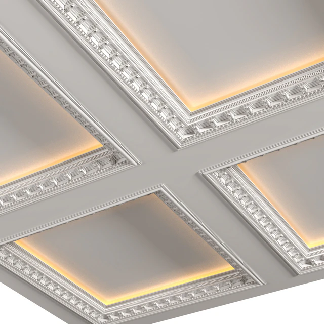 Modern coffered illuminated ceiling Art Deco style — Descargar