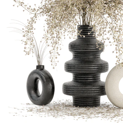 Indoor Dry Plants in rusty Concrete Pots - Set 288 — Ver 5