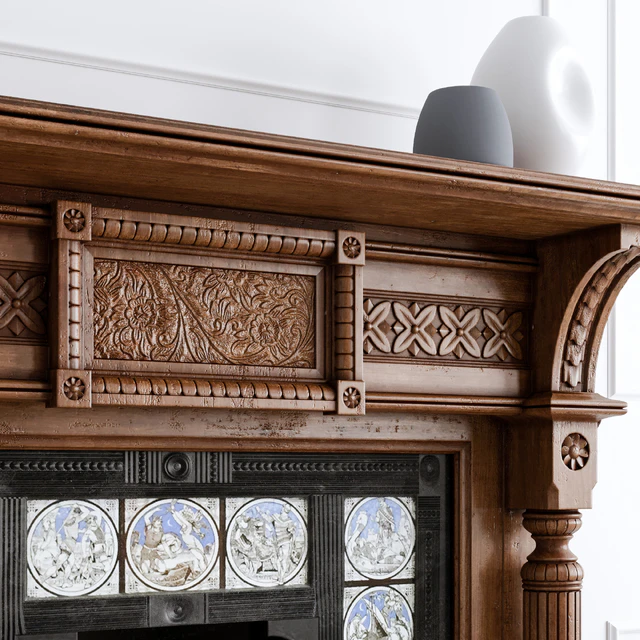 Antique Oak Fireplace — Descargar