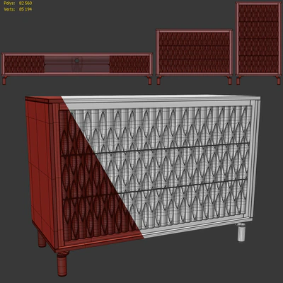 Chest of drawers and TV stand GOLD. Tvstand, dresser by Nills — Ver 3