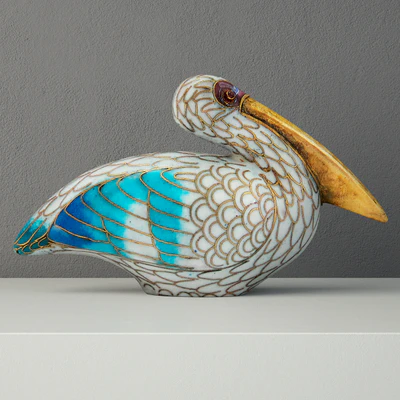 Cloisonné Pelican with Garnet Eyes — Скачать