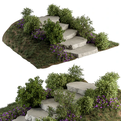 Landscape Furniture Rock stairs with Garden - Architect Element 56 — Вид 1