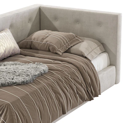 Cushy Upholstered Platform Corner Bed 2 — Ver 5