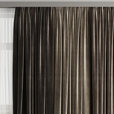 Curtain with rod 001 brown curtain HBH — Вид 4