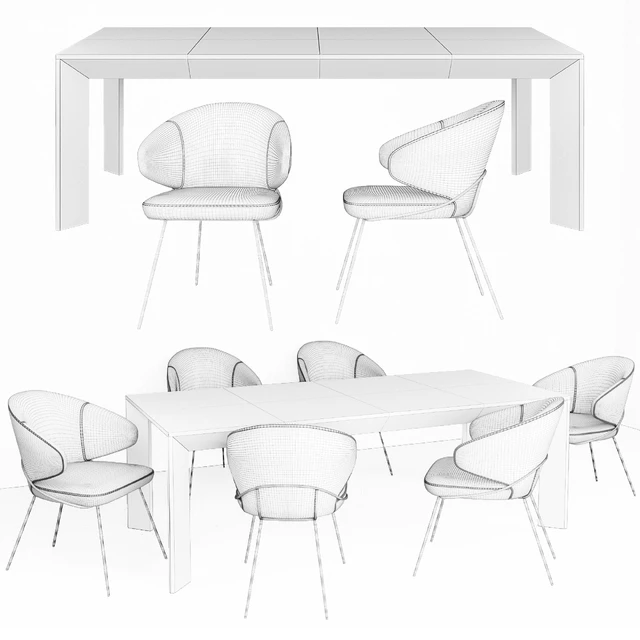 Eichholtz Tremont Table and Kinley Chair Set — Descargar