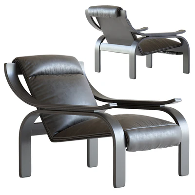 Marco Zanuso Leather Woodline Armchair by Cassina — Ver 4