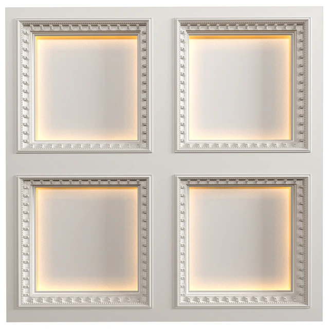 Modern coffered illuminated ceiling Art Deco style — Descargar