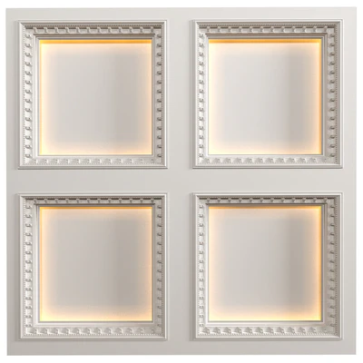 Modern coffered illuminated ceiling Art Deco style — Ver 1