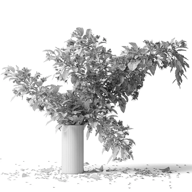 Bouquet blooming branch, spring flowers in a glass vase — Descargar
