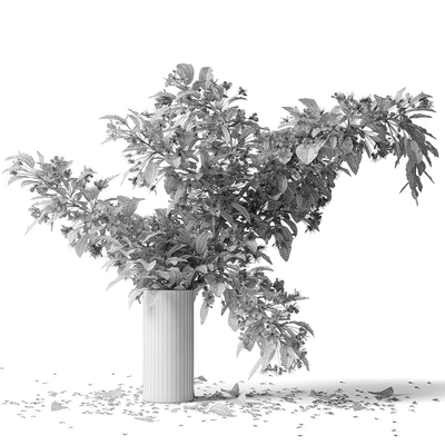 Bouquet blooming branch, spring flowers in a glass vase — Ver 3