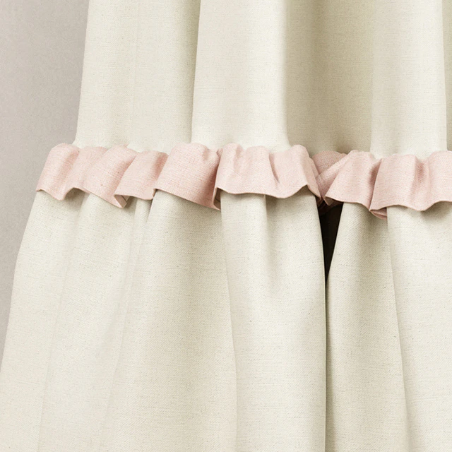 Сotton draped curtains with ruffles / Пышные шторы с рюшами — Скачать